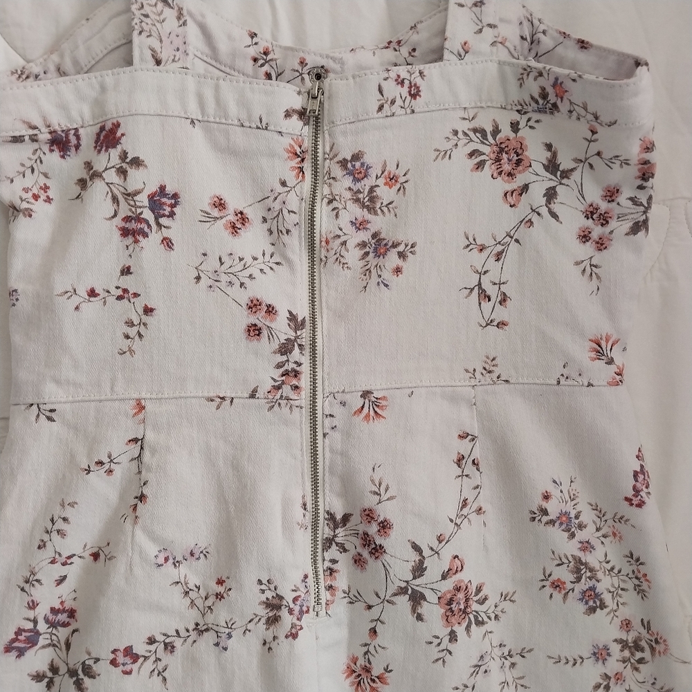 NoBo No Boundaries Juniors (Girls) 11-13 Large Floral White Demin Summer Dress - Picture 10 of 13